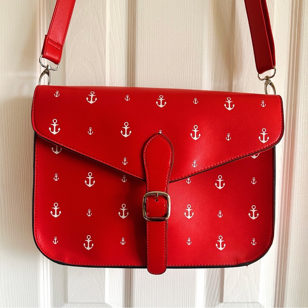 Cambridge style satchel / bag / purse retro anchors / sailor